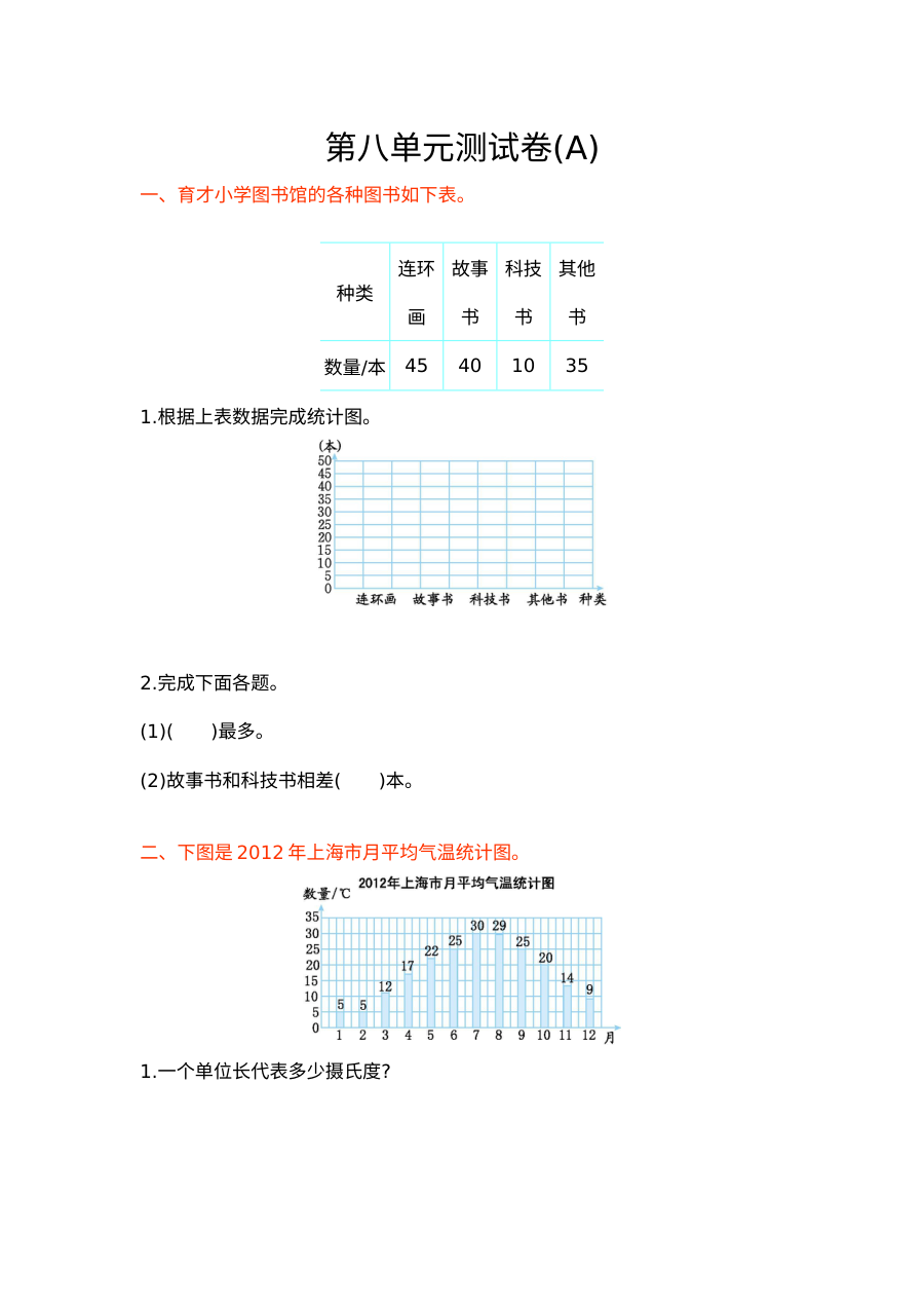 2021年四年级数学上册第八单元测试题及答案一【北京版】