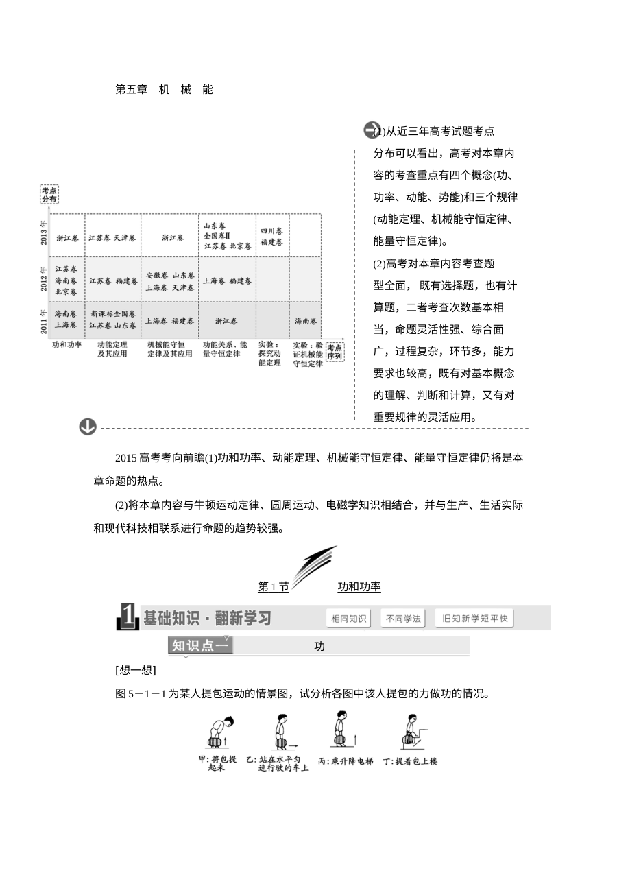 人教版高三物理高考一轮复习第五章机械能专项训练试题（含答案解析）