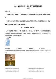 2023年山东省潍坊市中考物理真题（原卷版）