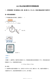 2023年山东省日照市中考物理真题（人教版·解析版）