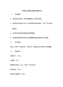 2011-2012学年苏教版小学一年级上册语文期末考试试卷