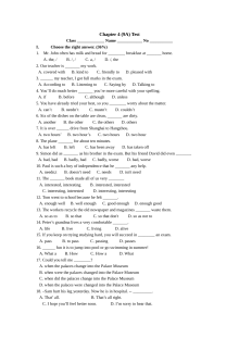 9A Chapter 4测试题