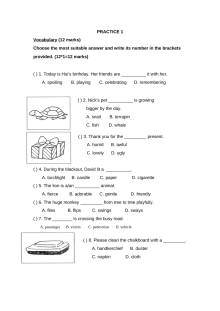 新加坡小学二年级英语试卷PRACTICE 1