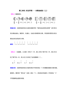2021年第二单元关注环境――分数加减法（二）检测题解析（难题）