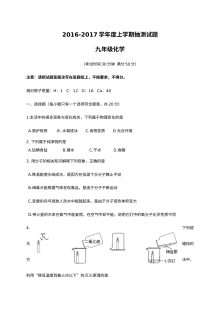 山东省临沂市兰陵县2016-2017学年第一学期九年级化学期末考试试题（人教版含答案）