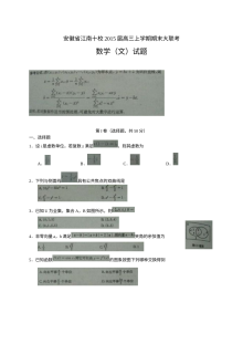 2015届江南十校高三期末大联考数学（文科）试题及答案（人教版）