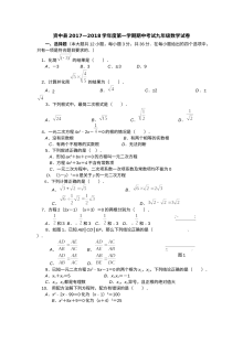 资中县第一学期九年级数学期中考试试卷