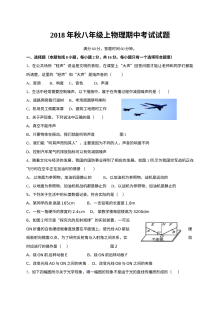2018年秋季人教版八年级上册物理期中考试试题