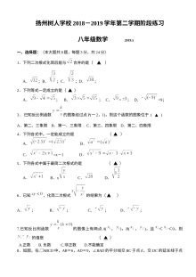扬州树人学校八年级数学5月月考试卷（初二下册阶段检测）