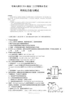 哈师大附中高三上学期理综化学期末试卷（人教版）含答案
