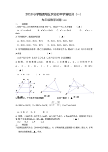 江苏省姜堰实验中学九年级数学上学期第一次月考试卷