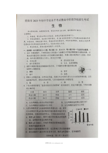 2025年四川省资阳市中考生物真题（人教版）