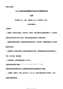 2024年湖北省高考化学真题试卷（人教版·新高考）