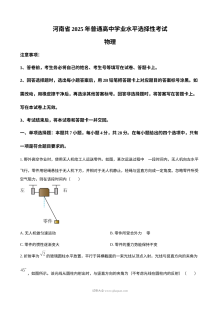 2025年普通高等学校招生全国统一考试物理试题（河南卷·人教版）