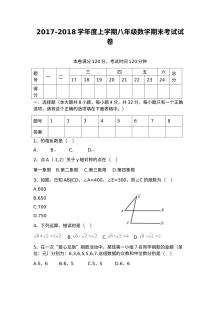 北师大版八年级上学期数学期末考试试卷（初二）
