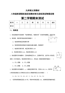 人教版八年级物理第二学期期末测试卷（新课标实验教材）