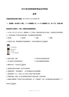2026年甘肃省兰州市中考化学真题试卷（人教版）