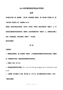 2025年天津市初中学业水平考试化学真题（人教版）