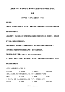 2025年四川省宜宾市中考化学真题（人教版）