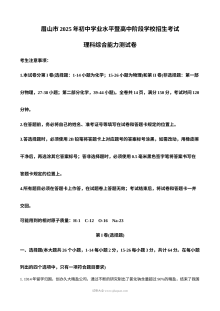 2025年四川省眉山市中考化学真题（人教版）