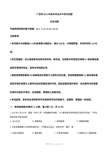 2025年四川省广安市中考化学真题（人教版·初三学业水平考试）