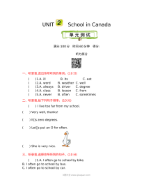 2021年冀教版小学六年级英语上册Unit2单元测试卷（含听力与答案）