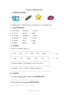 冀教版小学六年级英语上册Unit4 Lesson21同步练习题（含参考答案）