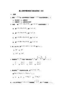 人教版高二数学文科期末复习试卷（上学期）