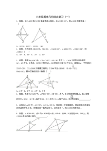 人教版八年级数学上册几何期末综合复习题（一）