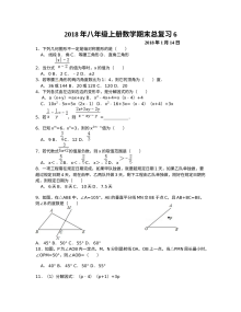 人教版八年级上册数学期末总复习试卷（六）