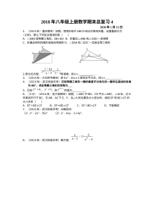 人教版八年级上册数学期末总复习试卷（四）