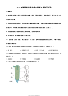 2024年陕西省中考生物真题（人教版）