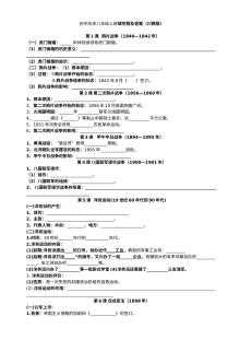 川教版八年级上册历史填空题专项训练卷