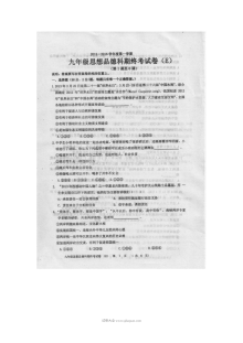 汕头市潮南区九年级道德与法治（政治）上学期期末试卷（人教版）含答案