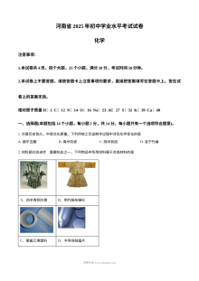 2025年河南省初中学业水平考试化学真题（人教版）
