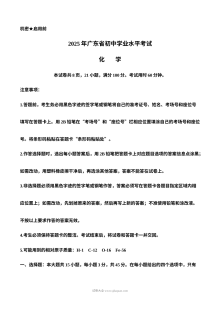 2025年广东省初中学业水平考试化学真题（人教版）