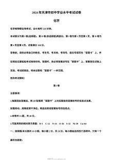2024年天津市中考化学真题试卷（人教版·初三）