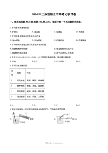 2024年江苏省镇江市中考化学真题试卷（人教版）