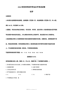 2024年江苏省苏州市中考化学真题试卷（人教版）