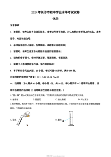 2024年湖南省长沙市中考化学真题（人教版）