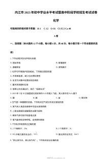 2023年四川省内江市中考化学真题（原卷版）