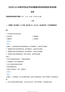 2023年四川省内江市中考化学真题解析版（人教版）