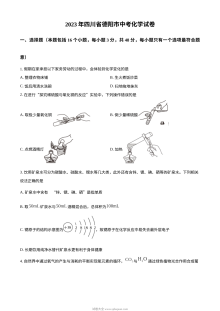 2023年四川省德阳市中考化学真题试卷（原卷版·人教版）