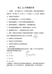 河北省邯郸市成安县第一中学高二年级12月月考物理试题（人教版，含答案解析）