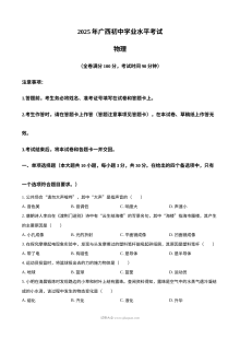 2025年广西壮族自治区中考物理真题试卷（人教版·初三）