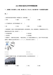 2024年四川省内江市中考物理真题试卷（人教版）