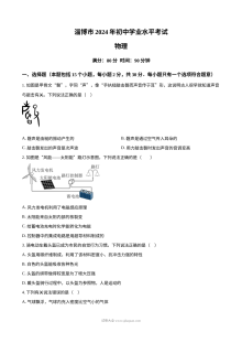 2024年山东省淄博市中考物理真题试卷（人教版）