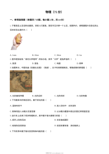 2024年宁夏回族自治区中考物理真题试卷（人教版·初三）