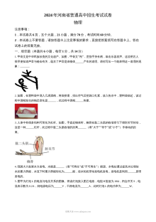 2024年河南省中考物理真题（人教版）